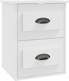 vidaXL Noptieră de perete, alb, 41,5x36x53cm