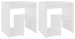 806329 vidaXL Noptiere, 2 buc., alb, 40x30x40 cm, PAL