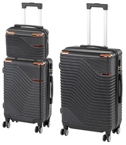 TraveLux Urban XVIII gurulós bőrönd szett fekete