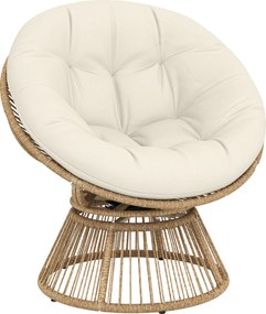 Outsunny Fotoliu Papasan Rotativ 360° Moon Chair cu Pernă pentru Interior/Exterior, Crem Alb | Aosom Romania
