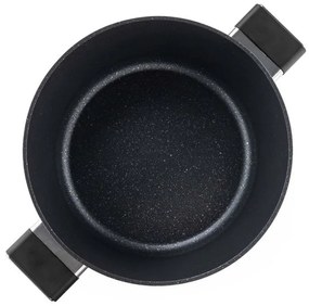 Cratiță Luigi Ferrero Regina FR-2840, 28x12.5 cm, 6.5 l, Acoperire neaderentă din marmură, Capac din sticlă cu orificiu pentru abur, Inducție, Negru