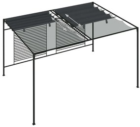 Pavilion cu acoperis retractabil, antracit, 4x3x2,3 m, 180 g m   Antracit