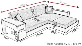 Colțar Madison (Gri deschis + negru) (S). 1002543