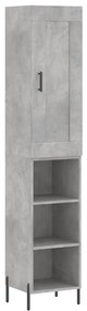 3200333 vidaXL Dulap înalt, gri beton, 34,5x34x180 cm, lemn prelucrat