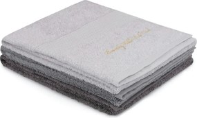 Set 3 prosoape baie 404, gri, bumbac, 50x90 cm