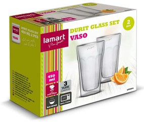 Lamart LT9024 set de pahare Durit Vaso, 450 ml, 2buc