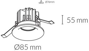 Corp de iluminat LED încastrat pentru baie LUXO LED/12W/230V IP65 Kohl Lighting