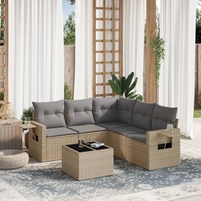 vidaXL Set canapele de grădină cu perne, 6 piese, bej, poliratan
