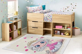 BAMBINO 43020 covor lavabil Prințesă, stele pentru copii anti-alunecare - crem / roz