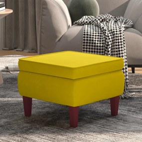 329464 vidaXL Scaun cu picioare din lemn, galben, catifea