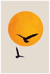 Imprimare de artă Kubistika - Birds in the sky, (40 x 60 cm)