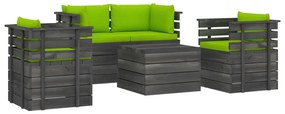 3061826 vidaXL Set mobilier grădină paleți cu perne 5 piese lemn masiv pin