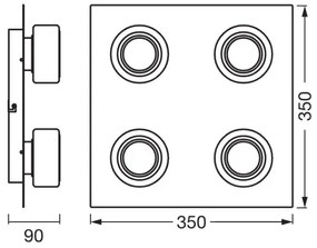 Plafonieră LED pentru baie Ledvance ORBIS FLAME 4xLED/5,5W/230V IP44 negru