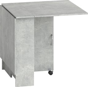 HOMCOM Masă Pliabilă din Lemn cu Roți, pentru 4-6 Persoane, 75x140x75 cm, Gri | Aosom Romania