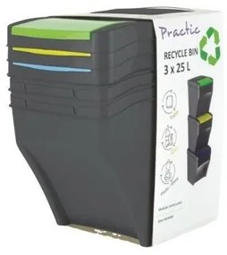Set coșuri de gunoi sortat Recykle BIN 3x 25 l