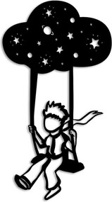 Decoratiune perete THE LITTLE PRINCE 6, negru, metal, 34x62 cm