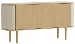 Comodă bej/în culoare naturală joasă cu aspect de lemn de stejar 150x75 cm Treasures – UMAGE