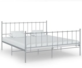 Cadru de pat, gri, 180x200 cm, metal Gri, 180 x 200 cm