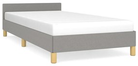 347383 vidaXL Cadru de pat cu tăblie, gri deschis, 90x200 cm, textil