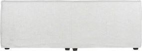 Canapea 3 locuri din in alb, cu husă detașabilă până la podea și perne cu bordură plată, 86 x 260 x 110 cm, „Orléans”