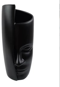 Vaza neagra FACE, 23cm, Ceramica