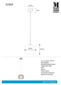 Lustră Markslöjd Sober Smoke