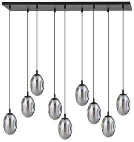 Lustră pe cablu ASTRAL 9xE14/10W/230V negru/fumuriu