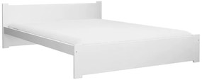 Pat dublu Culoare alb, IKAROS 160 x 200 cm Saltele: Fara saltea, Somiera pat: Cu lamele drepte