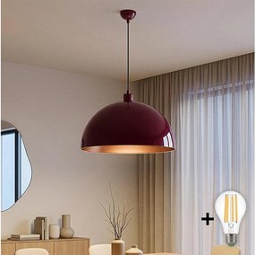 Brilagi - Lustru LED suspendat pe cablu METALO 1xE27/40W/230V Ø 60 cm vișiniu/cupru