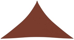 Parasolar caramiziu 3,5x3,5x4,9 m tesatura oxford triunghiular Terracota, 3.5 x 3.5 x 4.9 m