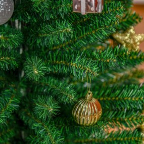Brad de Craciun de 150cm Pin Artificial cu Ramuri 294 Baza Pliabila Detasabila, decoratiune de Craciun HOMCOM | Aosom RO