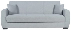 Canapea extensibila Oscar, 226x84x92 cm, 3 locuri, lada de depozitare, Gri deschis