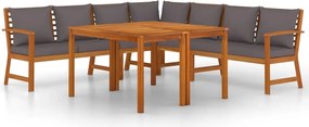 vidaXL Set mobilier de grădină cu perne, 7 piese, lemn masiv de acacia
