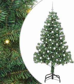 vidaXL Brad de Crăciun cu 300 LED cu suport Verde 210 cm PVC