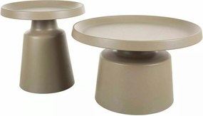 Set 2 măsuțe cafea RODOS, bej mat, metal
