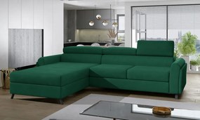 Coltar extensibil cu spatiu pentru depozitare, 300x98x190 cm, Mariall L01, Eltap (Culoare: Verde inchis / Matt Velvet 75)