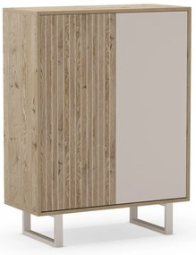 Dulap gri/în culoare naturală cu aspect de lemn de stejar 90x120 cm Millay – Marckeric