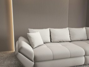 Canapea extensibilă dumonde cu ladă de depozitare si sezut confortabil din spuma high-density, Loana Enjoy Bej 300x100 cm