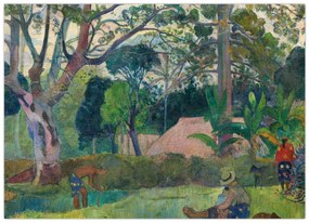 Tablou pe sticlă - Paul Gauguin, Te raau rahi (The Big Tree), reproducere (70x50 cm)