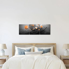 Tabloul cu bile portocalii (cu ceas) (90x30 cm)