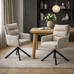 Set - 2 scaune de dining rotative AVENBERG TESSA bej