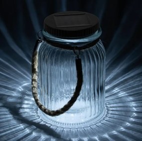 Lampă solară, 3 LED-uri, solar, sticlă, alb