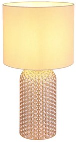 Lampa de masa cu baza din sticla abajur textil SOFIA sampanie