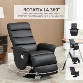 HOMCOM Scaun rabatabil , pivotant din stofa din microfibra cu cotiera captusita si suport pentru picioare pentru living | AOSOM RO