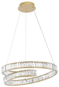 Pendul LED dimabil, cristal design elegant CONCETO auriu 60cm