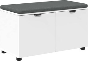 vidaXL Bancă pentru hol cu pernă cu raft cu ușă Alb 80 x 38 x 46 cm