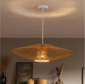 Brilagi - Lustru LED suspendat pe cablu CERIA BOHO 1xE27/40W/230V Ø 70 cm alb/maro