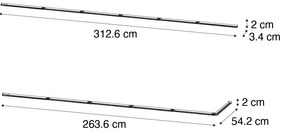 Sistem de șine modern negru monofazat 300cm - Iconic