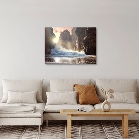 Tablou - Stânci și valuri ale oceanului (70x50 cm)