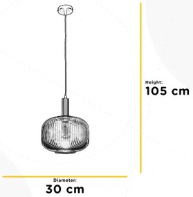 Lustră pe cablu ONLI DOROTY 1xE27/22W/230V d. 30 cm
